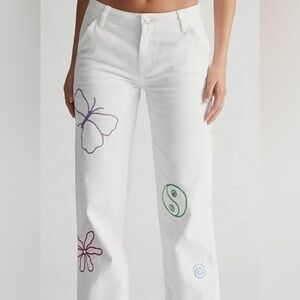 PACSUN White Low Rise Carpenter Pants. Never worn before